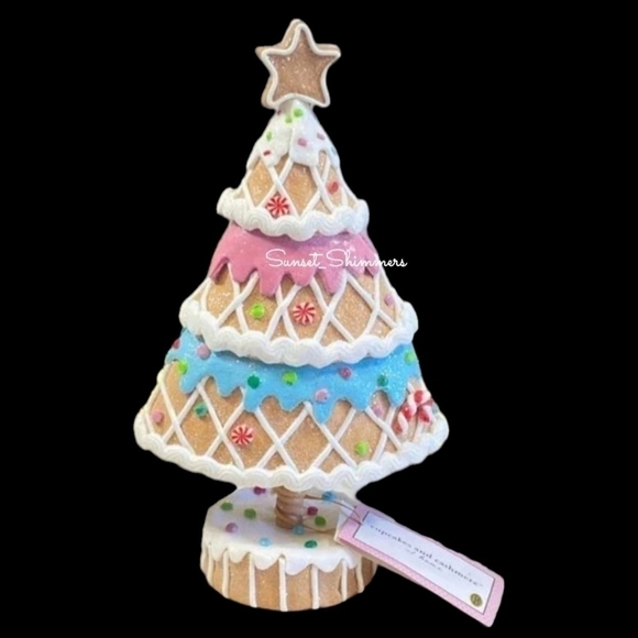 13" Cupcakes & Cashmere Pastel Sugar Icing Gingerbread Tree Star Peppermint New - Picture 3 of 7